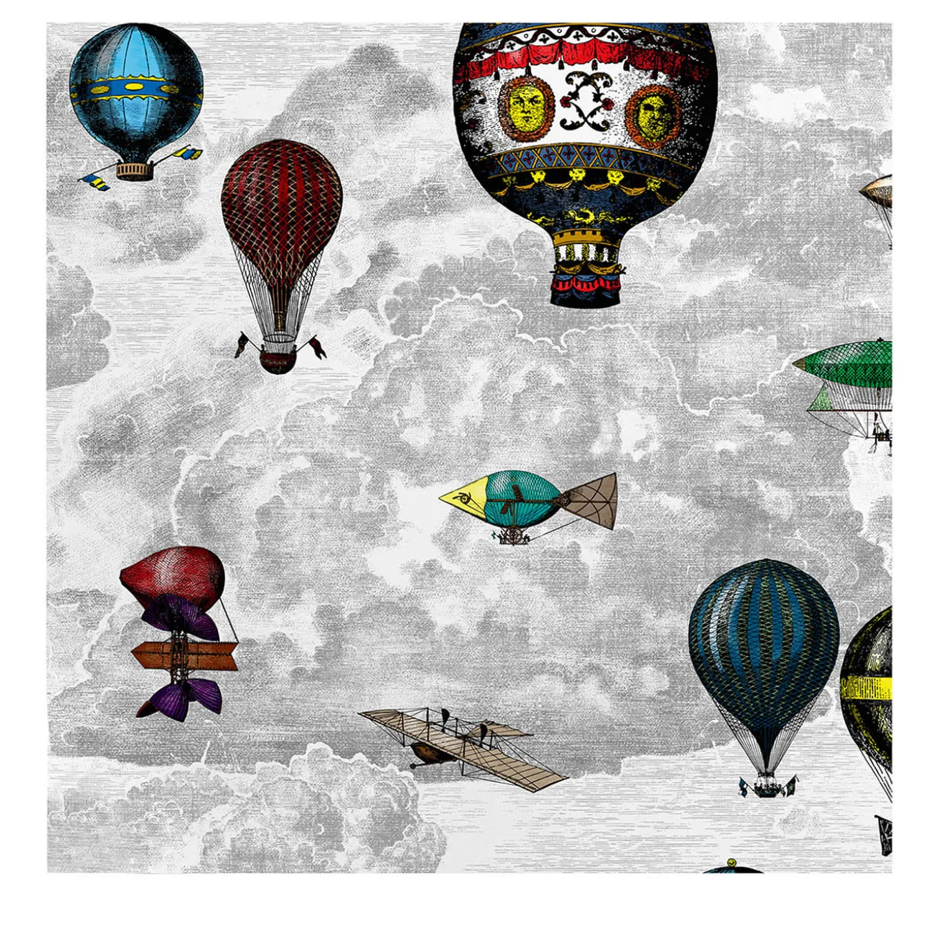 Soar High with Hot Air Balloons and Clouds Wallpaper