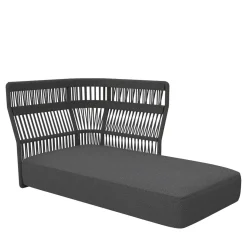 Sofa Lounge Left with Rope Backrest Dark Gray