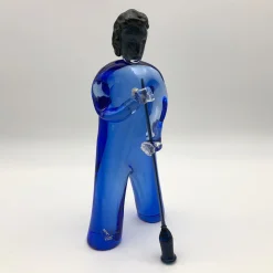 Soffiatore Blue Sculpture by Toso Cristiano