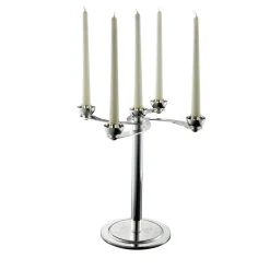 Soffio 5-Candle Silver Candelabra