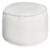 Soft Cay White Fabric Outdoor Pouf