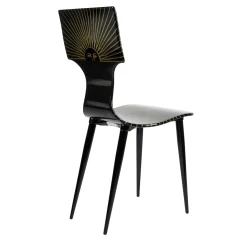 Sole Black-Lacquered Wooden Chair