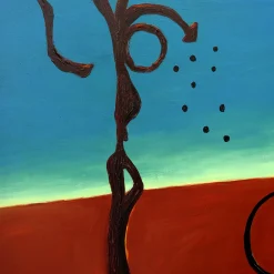 Sole Nero Sole Giallo Acrylic on Canvas Painting by A. Minopoli