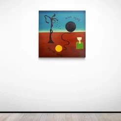 Sole Nero Sole Giallo Acrylic on Canvas Painting by A. Minopoli