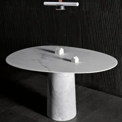 Solid Pattern White Marble Table