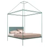 Sommo Light-Blue Iron Canopy Double Bed