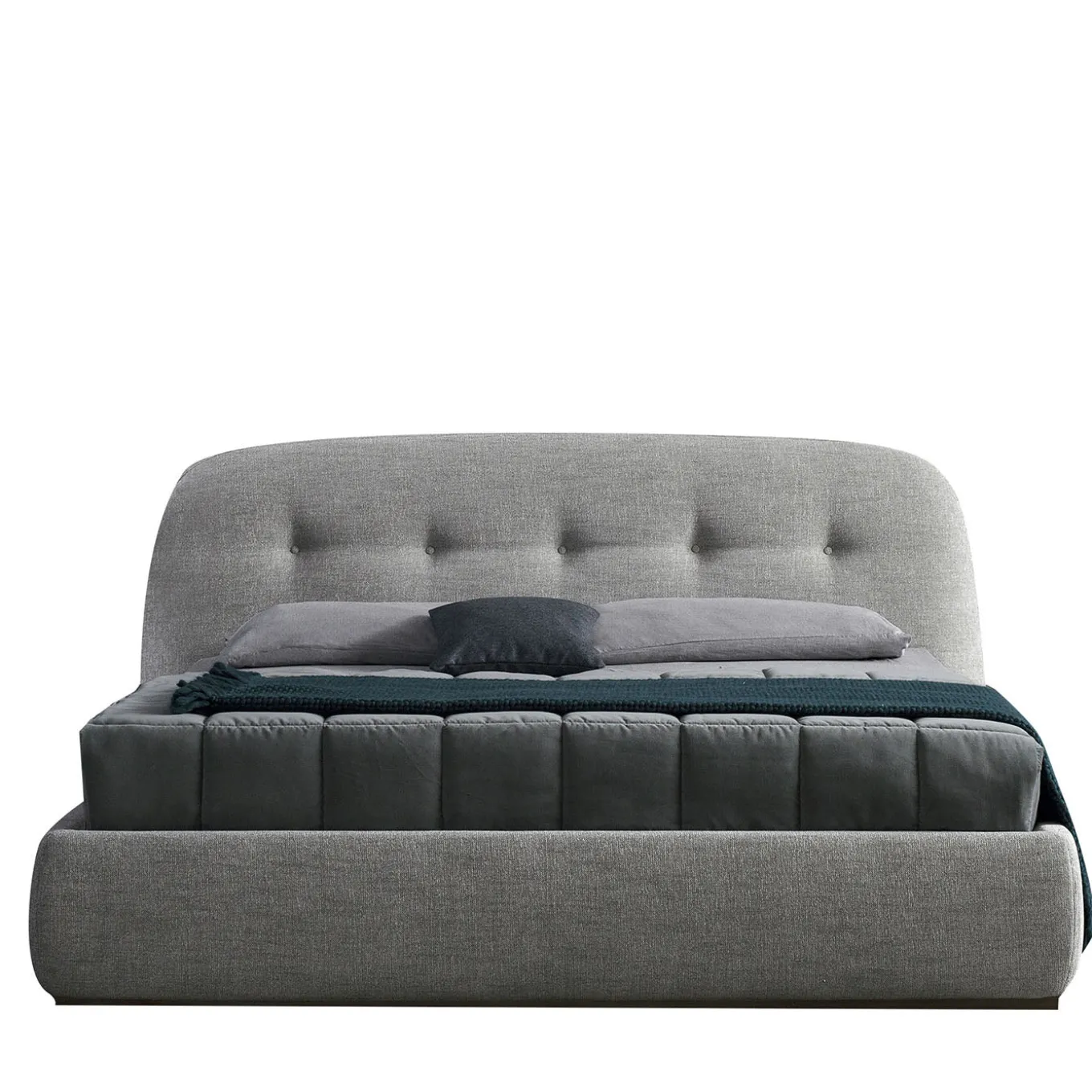 Sophie King-Size Gray Buttoned Headboard Bed