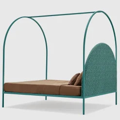 Sottiletto Green Iron Canopy Double Bed by Giulio Iacchetti