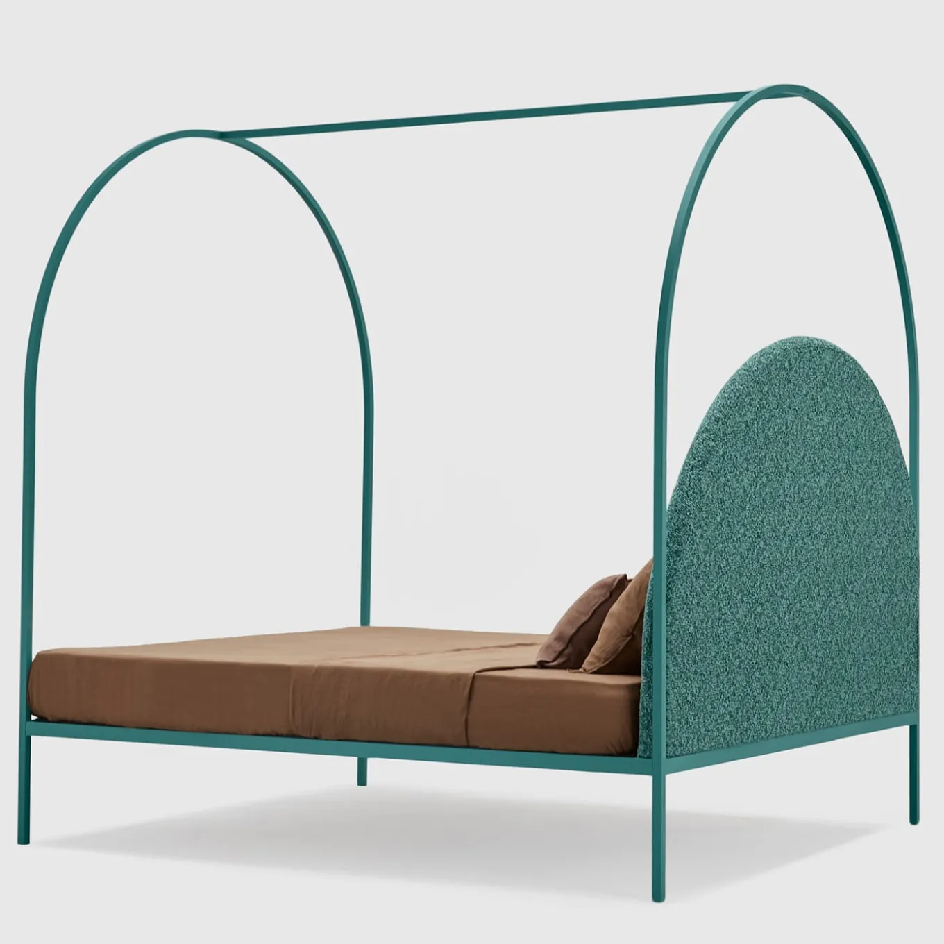 Sottiletto Green Iron Canopy Double Bed by Giulio Iacchetti
