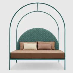 Sottiletto Green Iron Canopy Double Bed by Giulio Iacchetti