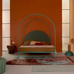 Sottiletto Green Iron Canopy Double Bed by Giulio Iacchetti