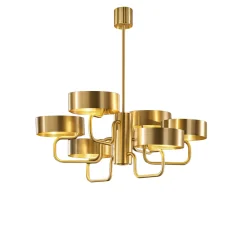 Sound Galvanized Brushed Metal 6-Light Chandelier