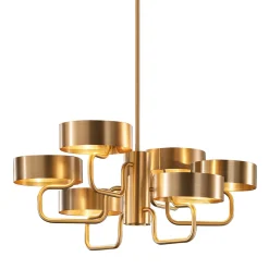 Sound Galvanized Brushed Metal 6-Light Chandelier