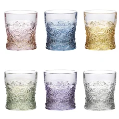 Sound Polychrome Set of 6 Swirled Water/Whisky Glasses