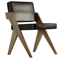 Souvenir Armless chair Black Leather