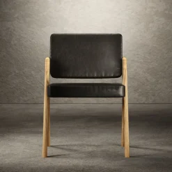 Souvenir Armless chair Black Leather