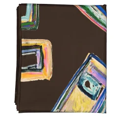 Space Shapes Brown Tablecloth