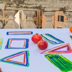 Space Shapes White Tablecloth