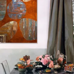 Spazio Brown Velvet Hand-Painted Tapestry