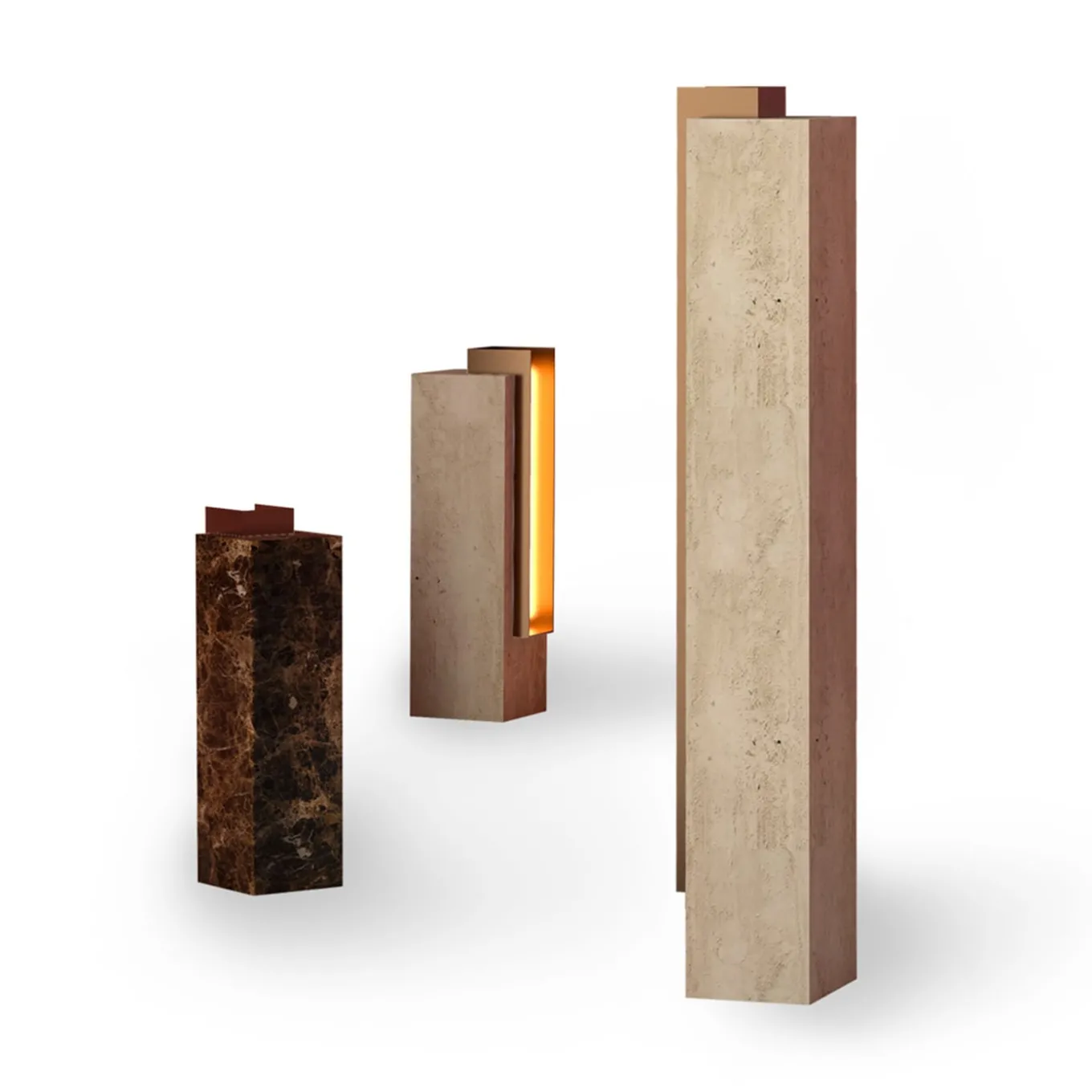 Specchia Dark Emperador and Bronze Table Lamp