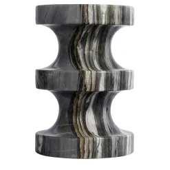 Spira Calacatta Midnight Marble Stool