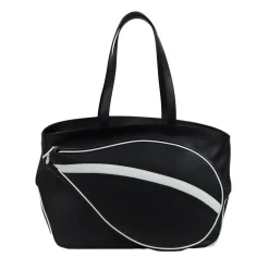 Sport Black & White Bag with Tennis-Racket-Shaped Pocket