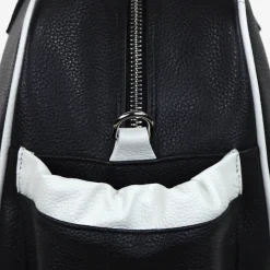 Sport Black & White Bag with Tennis-Racket-Shaped Pocket