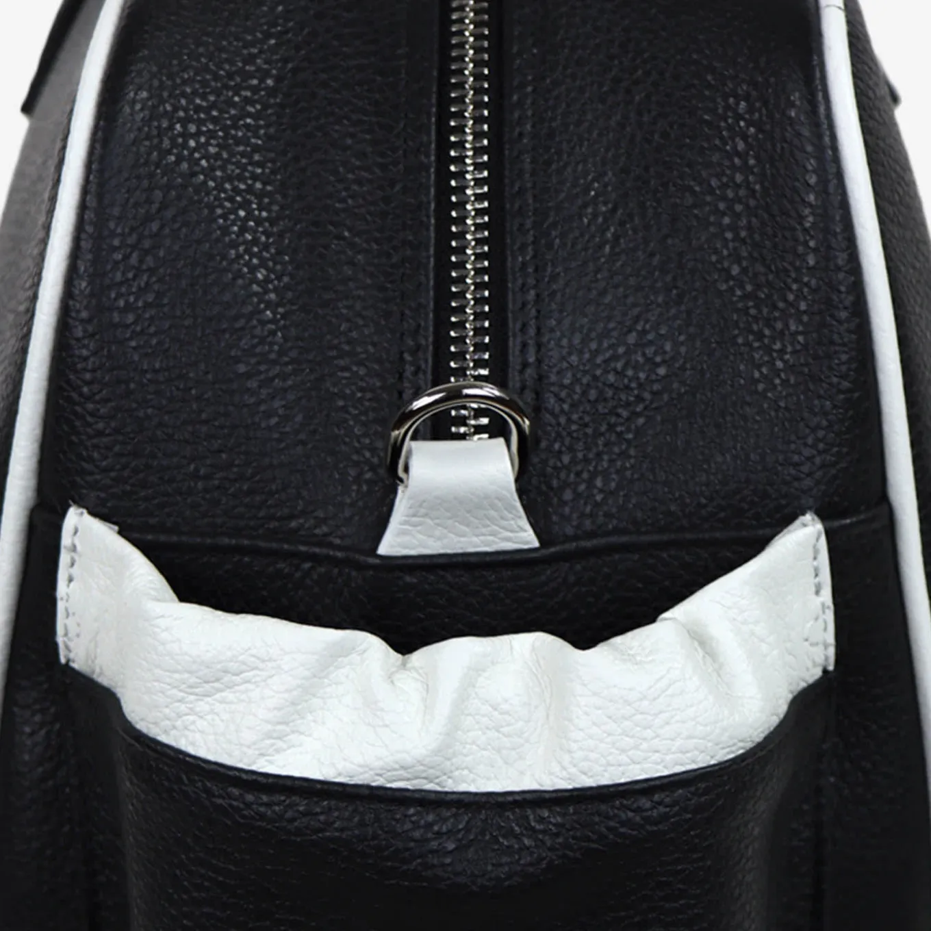 Sport Black & White Bag with Tennis-Racket-Shaped Pocket