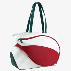 Sport White & Red Bag with Tennis-Racket-Shaped Pocket