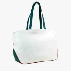Sport White & Red Bag with Tennis-Racket-Shaped Pocket