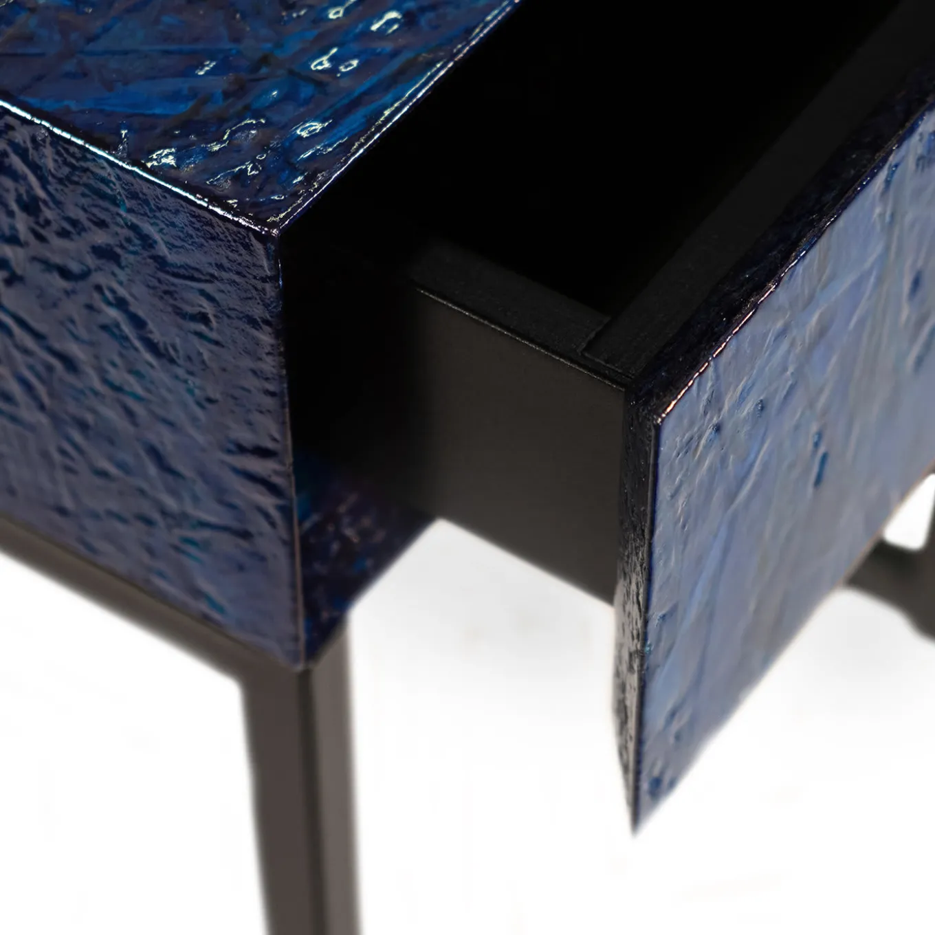 Spring Bedside Table With Drawer Blue by Fabrizio Contaldo