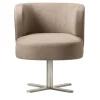 Spritz Swivel Beige Leather Dining Armchair by Lorenza Bozzoli