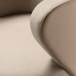 Spritz Swivel Beige Leather Dining Armchair by Lorenza Bozzoli