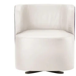 Spritz White Leather Lounge Chair by Lorenza Bozzoli