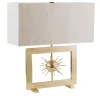 Sputnik Linen And Brass Table Lamp