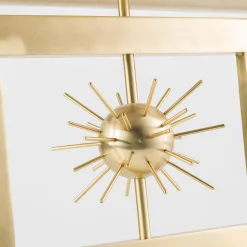 Sputnik Linen And Brass Table Lamp