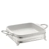 Square Baking Dish with Two-Handle Silver Holder