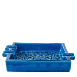 Square Blue Ashtray by Aldo Londi