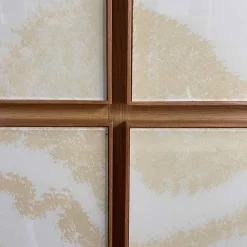 Square 4-Door Glass & Oak Cupboard by Mascia Meccani