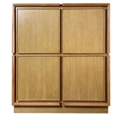 Square 4-Door Oak Cupboard by Mascia Meccani