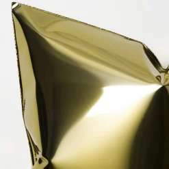 Square Gold Pillow-Shaped Wall Sculpture