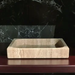 Square Tray in Travertine Stone