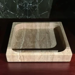 Square Tray in Travertine Stone