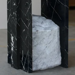 SSC103-4 Marquina & White Carrara Marble Console