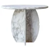 SST023 Calacatta Oro Round Marble Side Table