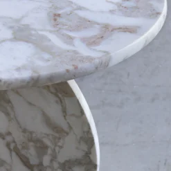 SST023 Calacatta Oro Round Marble Side Table