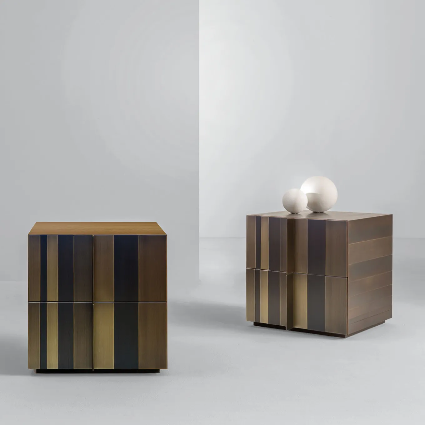 ST 09 Burnished Copper Bedside Table