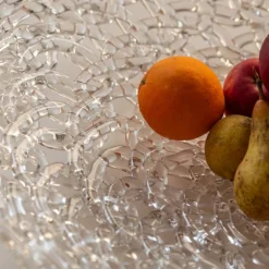 21st Century Large Glass Lace Fruit Bowl