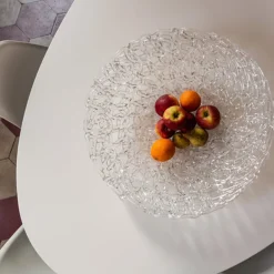 21st Century Large Glass Lace Fruit Bowl