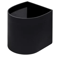 Staffa Half Moon Wastepaper Bin in Black Leather